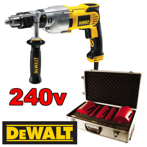 DeWalt D21570k Diamond Core Drill C/W Abracs 5 Piece Core Drill Set